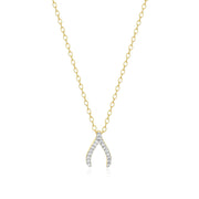 Monte Luna Gold Plated Wishbone Necklace