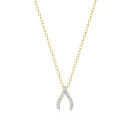 Monte Luna Gold Plated Wishbone Necklace