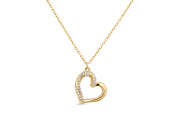 Casablanca 14KT Yellow Gold Plated Sterling Silver Heart CZ Necklace