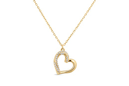 Casablanca 14KT Yellow Gold Plated Sterling Silver Heart CZ Necklace