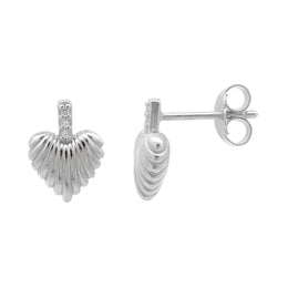 Casablanca Sterling Silver Heart Wing Earrings