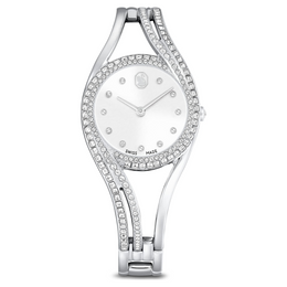 Swarovski Swiss Made, Silver Tone, Stainless Steel Hyperbola Bangle Watch