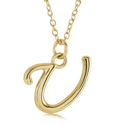 Italgem Stainless Steel Cursive Letter Necklace (Choose Your Initial)