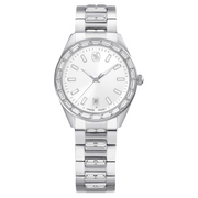 Swarovski Swiss Made, Silver Tone, Stainless Steel Matrix Date Watch