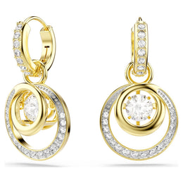 Swarovski Hyperbola Yellow Gold-Tone Circular Drop Earrings