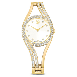 Swarovski Swiss Made, Yellow Gold Tone Hyperbola Bangle Watch