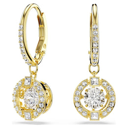 Swarovski Yellow Gold Tone Una Angelic Drop Earrings
