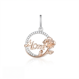 Casablanca Two-Tone Flower Mom Necklace