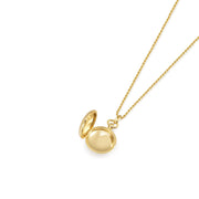 18K Yellow Gold Plated Luna Halo Whisper Locket SN006G
