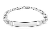 Sterling Silver Men's ID Curb Bracelet