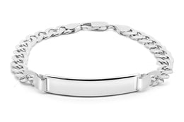 Sterling Silver Men's ID Curb Bracelet