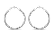 Casablanca Sterling Silver Brushed Diamond Cut Earrings