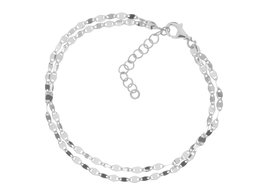Casablanca Silver Double Stranded Bracelet
