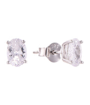 Casablanca Silver Oval Cut Stud Earrings