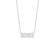 Rhodium Plated Silver Signature Name Necklace AW24N002RD