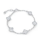 Italgem Veloria Mini Stainless Steel 9MM Lucky Clover 2.2MM Oval Link 6.5+1