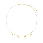 Classic Yellow Gold Plated Silver Spaced Letter Necklace SS25N004C