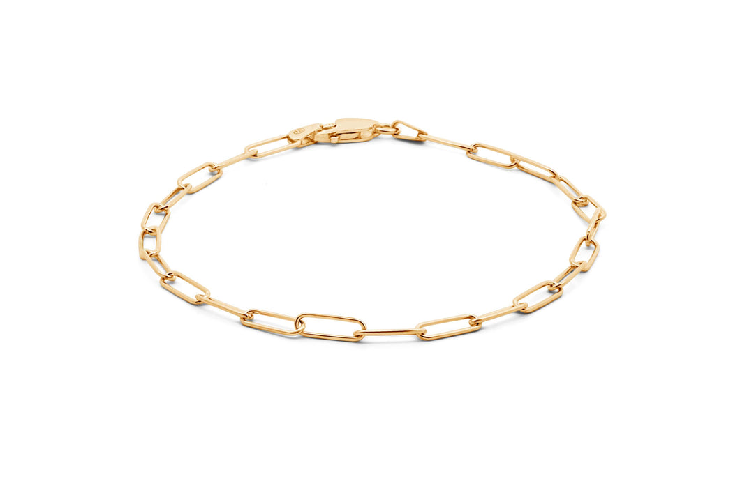 Gold Plated  7.5" Paperclip Bracelet