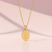 18K Yellow Gold Plated Silver Oval Engravable Necklace SS25N001O