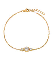 Casablanca Sterling Silver 3-Stone Bezel Birthstone Bracelet