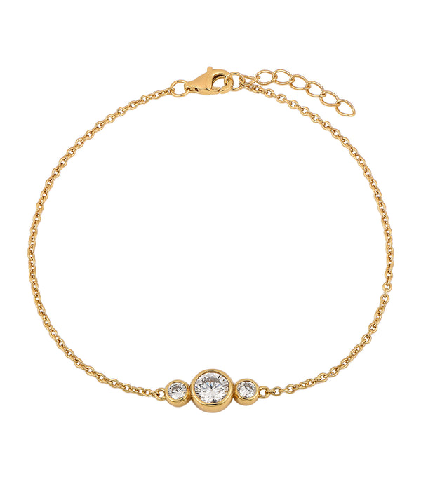 Casablanca Sterling Silver 3-Stone Bezel Birthstone Bracelet