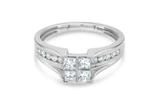 1.00C.T.W White Gold Diamond Engagement Set