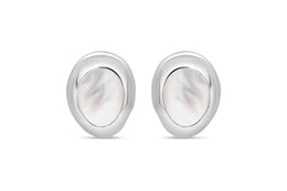 Casablanca Silver Mother Of Pearl Earrings