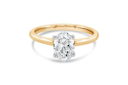 14KT Yellow Gold 1.53CT Lab Grown Oval Diamond Engagement Ring