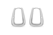 Casablanca Sterling Silver Bold Rectangle Hoop Earrings