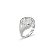 Rhodium Plated Silver Monogram Initial Ring SS25R001R
