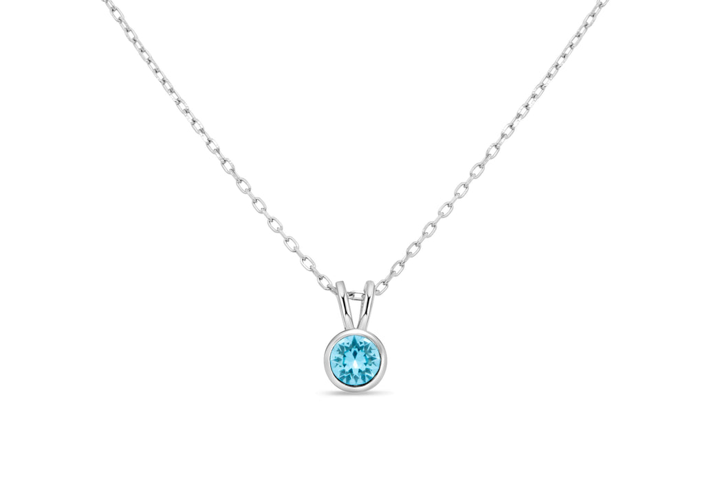 Casablanca Aquamarine Crystal Round Necklace
