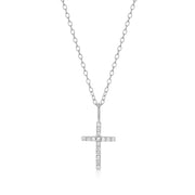 Monte Luna Sterling Silver Diamond Cross Necklace