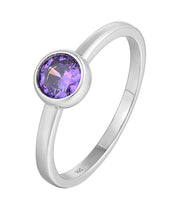 Casablanca Sterling Silver Bezel-Set CZ Birthstone Ring