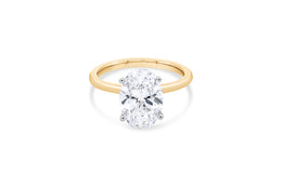 3.04CT Lab Grown Yellow Gold Oval Solitaire Engagement Ring