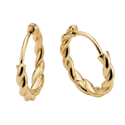 Casablanca Yellow Gold Plated Twisted Hoop Earrings