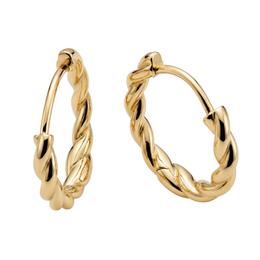 Casablanca Yellow Gold Plated Twisted Hoop Earrings