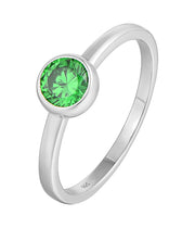 Casablanca Sterling Silver Bezel-Set CZ Birthstone Ring