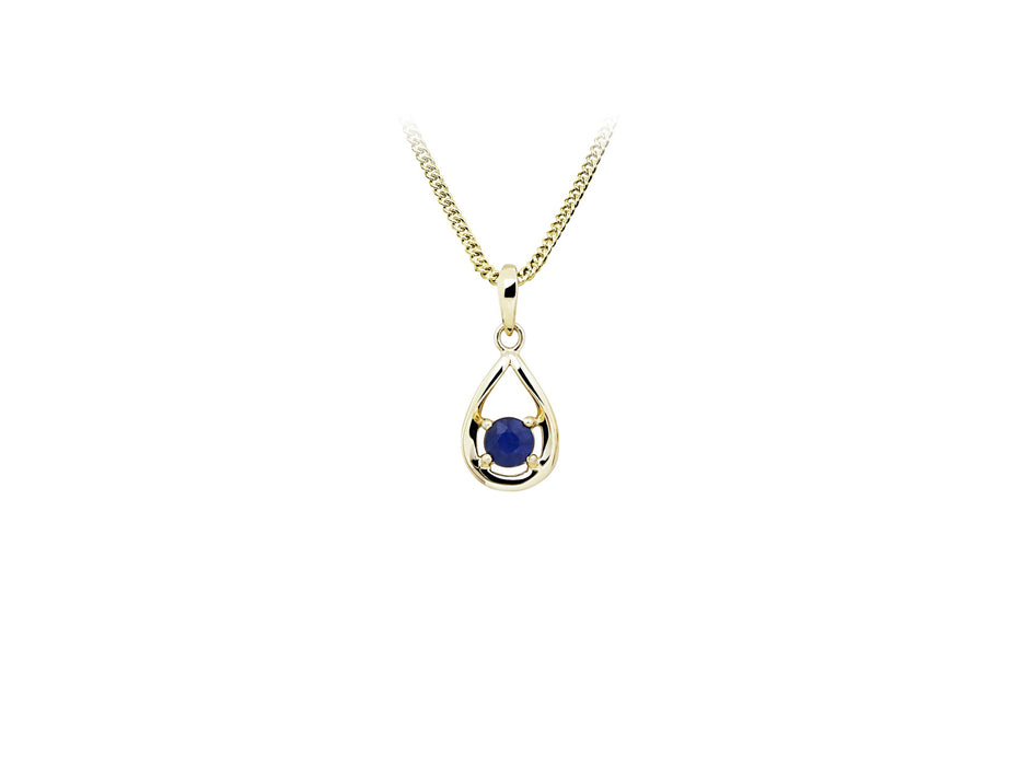Casablanca Yellow Gold Plated & Blue Sapphire Necklace