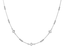 Casablanca Silver Beaded CZ Necklace
