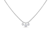 Casablanca Silver CZ Three Stone Necklace