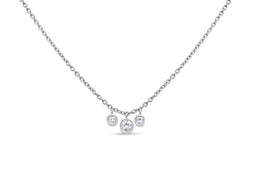 Casablanca Silver CZ Three Stone Necklace