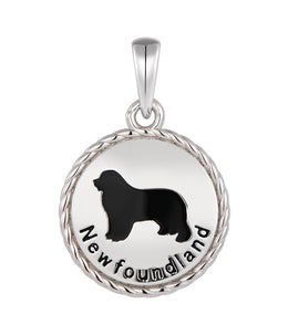 Casablanca Newfoundland Dog Sterling Silver Pendant