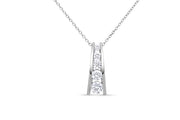 10KT White Gold 5 Stone Lab Grown Diamond Necklace