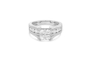 1.50CTW White Gold Natural Diamond Engagement Ring