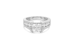 1.50CTW White Gold Natural Diamond Engagement Ring