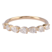 .70CTW Lab Grown Diamond Pear 7 Stone Bubble Band