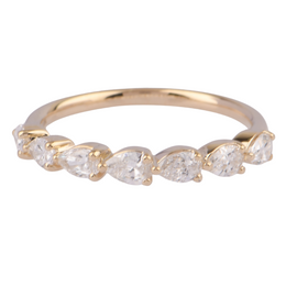 .70CTW Lab Grown Diamond Pear 7 Stone Bubble Band