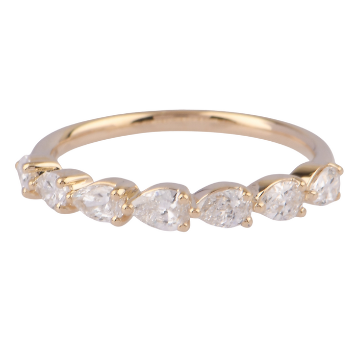 .70CTW Lab Grown Diamond Pear 7 Stone Bubble Band