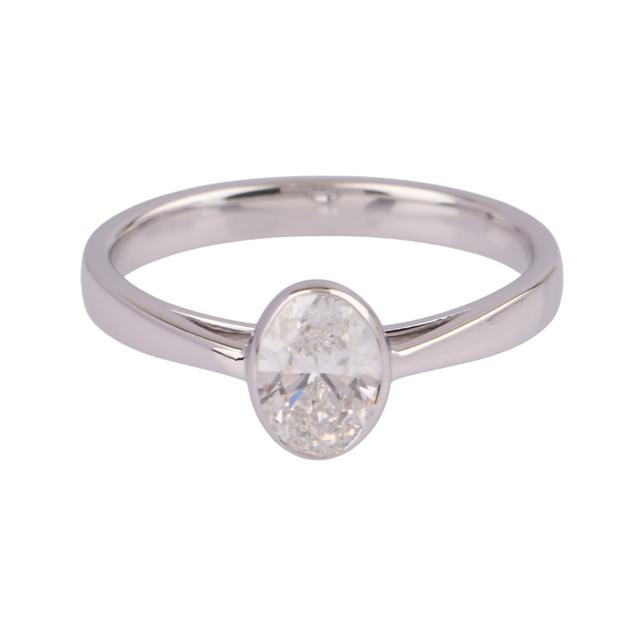 .75CTW Lab Grown Diamond Oval Bezel Ring