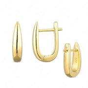 Casablanca Brass Yellow Gold Plated U Hoop Earrings